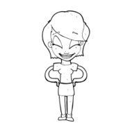 cartoon woman with hands on hips N315