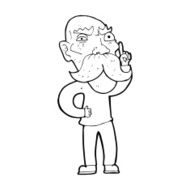 cartoon annoyed old man N89