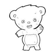 cartoon waving teddy bear N67