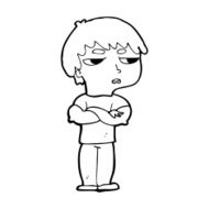 cartoon annoyed boy N52