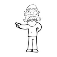 cartoon angry old man N211