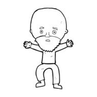 cartoon panicking old man N14