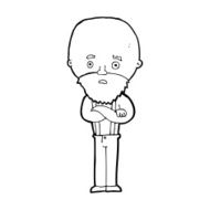 cartoon worried old man N28