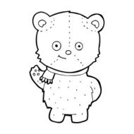cartoon waving teddy bear N68