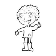 cartoon excited boy N210