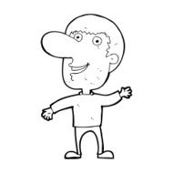 cartoon waving man N94