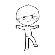 cartoon excited boy N212