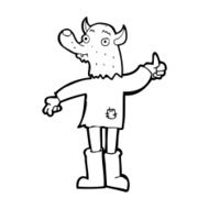 cartoon funny werewolf N29