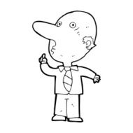 cartoon bald man asking question N14