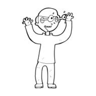 cartoon man with eyes popping out of head N14