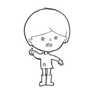 cartoon unhappy boy N82