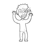 cartoon terrified man N390