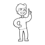 cartoon boy with great idea N14
