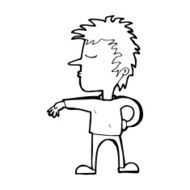 cartoon man making camp gesture N43