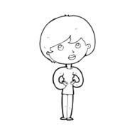 cartoon woman making Who Me? gesture N69