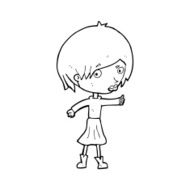 cartoon woman raising eyebrow N22