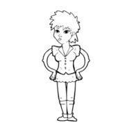 cartoon woman with hands on hips N316