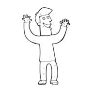 cartoon excited man N146