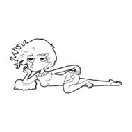 cartoon woman in sexy pose N23