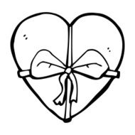 cartoon heart shaped present N13
