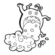 cartoon gross monster being sick N13