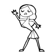 cartoon woman dancing N45