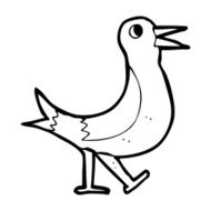 cartoon walking bird N27
