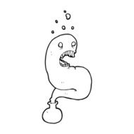cartoon halloween ghost in bottle N28