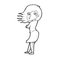 cartoon woman making photo face N14