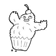 cartoon cupcake monster N17