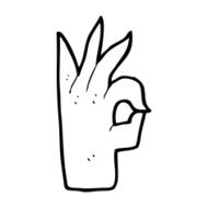 cartoon okay hand gesture N26