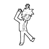 cartoon excited boy N214