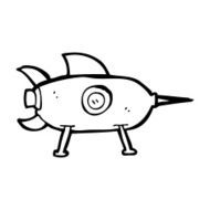 cartooon space rocket N12