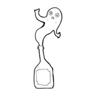 cartoon ghost in bottle N39