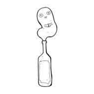 cartoon ghost in bottle N40