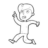 cartoon boy panicking N43