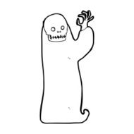 cartoon waving halloween ghoul N13