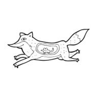 cartoon wolf with mouse in belly N6