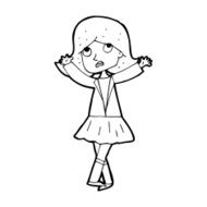 cartoon unhappy girl N27