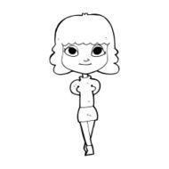 cartoon happy girl N139