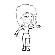 cartoon woman playing it cool N15