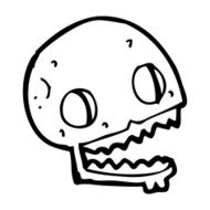cartoon spooky skull N240