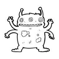 cartoon alien monster N48