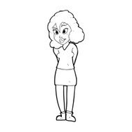 cartoon confused woman N153