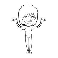 cartoon woman shrugging N84