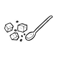 cartoon sugar lumps and spoon N5