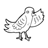cartoon waving bird N26