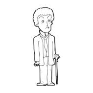 cartoon unhappy gentleman N14