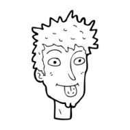 cartoon man sticking out tongue N41