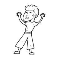 Cartoon Man Panicking N88